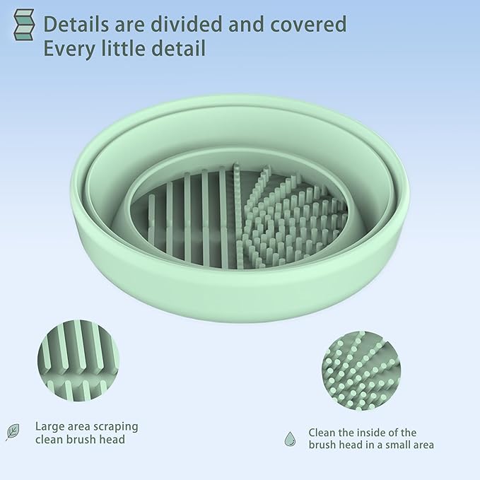 Electric Makeup Brush Cleaner Machine, Integrated Cleaning and Drying Makeup Brushes & Tools, Low-Frequency Make Up Brush Cleaner Machine