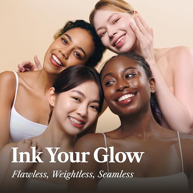 THE FACE SHOP Ink Lasting Liquid Foundation, Full Coverage, 72‑Hour Wear Semi‑Matte Finish, Makeup with Bakuchiol, W110 Vanilla, 0.84 Fl. Oz.