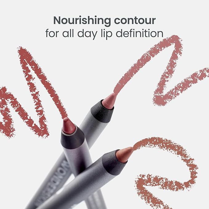 Wonderskin Lipliner Pencil - 360 Contour Lipliner, Long Lasting, Sharpenable, Waterproof and Transfer-Proof Nude Lip Liner Pencil (Ruby)