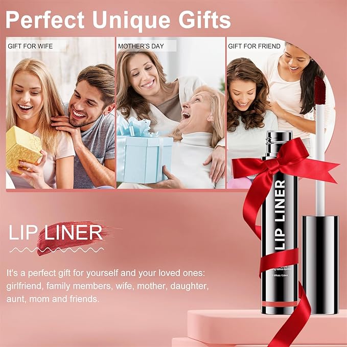 OETUIOW Lip Stain Long Lasting & Waterproof Lip Liner, Non-Stick Cup Highly Pigmented Natural Finish, Lip Gloss for All-Day Color Hold (Nude)