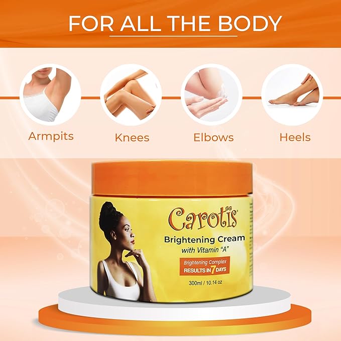 CAROTÏS, Skin Brightening Cream – 300ml / 10.14fl oz – 7 Day Night Cream for Uneven Skin Tone, with Vitamin A (Pack of 2)