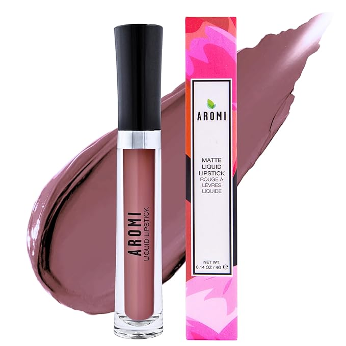 Aromi Woodsy Rose Matte Liquid Lipstick, Sepia Rosewood Lip Color, Vegan and Cruelty-free, Long-lasting Lipstick, Handmade (Woodsy Rose)