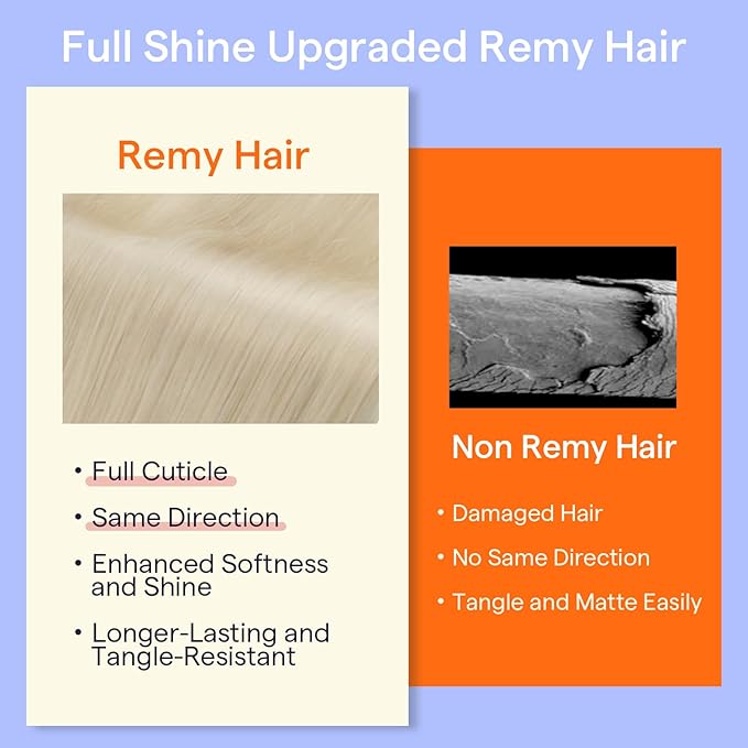 Full Shine Blonde Human Hair Clip in Extensions Clip in Hair Extensions Real Human Hair Blonde Hair Extensions Triple Weft 20 Inch 7 Pcs 120 G