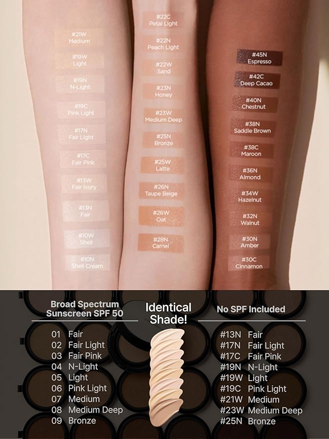 JUNG SAEM MOOL [ SPF ] Essential Skin Nuder Cushion (13 Fair) | Refill Not Included (0.49 Fl Oz) | SPF50 Broad Spectrum | Natural Finish | Makeup Artist Brand