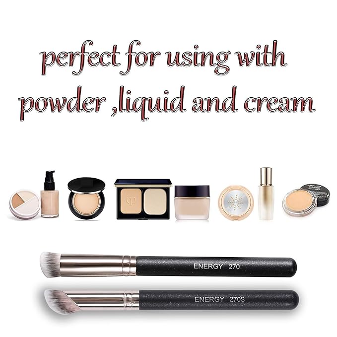 ENERGY Concealer Brushes Set Liquid Face Makeup Concealer brush for liquid Cream Powder Blending Buffing Under Eye Concealer Eyebrow Nose Contour Face Brush 270/270S