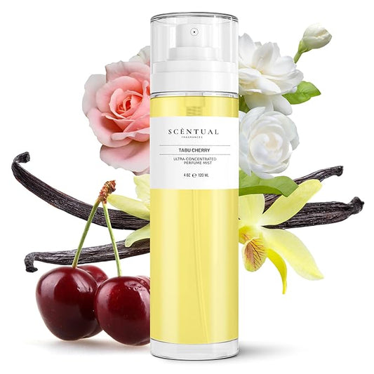 Tabu Cherry, Ultra-Concentrated Hair & Body Perfume Mist, Long Lasting Women's Fragrance, Gourmand Perfumes for Women, Vegan and Cruelty Free