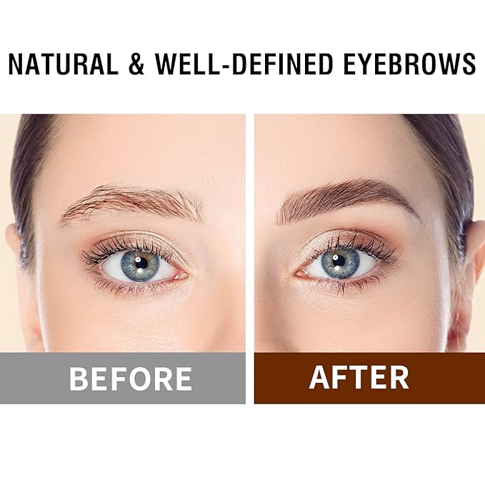 Music Flower Eyebrow Pen, Liquid Eyebrow Pen, Waterproof Brow Pencil with Micro-Fork Tip, Smudgeproof Long Lasting Fine Sketch Microblading Pen, Reddish Brown
