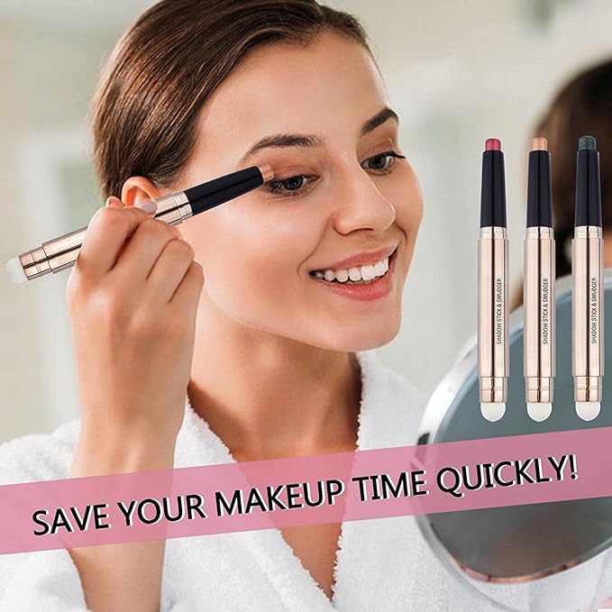Rose Red Eyeshadow Stick, Cream Smooth Glitter Eyeshadow Pencil Crayon, Hypoallergenic Waterproof Long Lasting Shimmer Eye Shadow Pen Multi-Dimensional Highlighter Stick Eye Liner(Rose Red #06)
