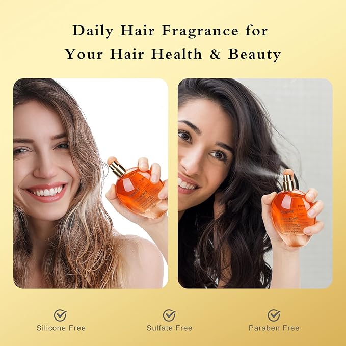 Hair Perfume for Women, Christmas Gift Birthday Gifts for Mom and girls, Leave In Conditioner Spray with Vitamin B5, Hair Care Fragrance, Hair Oil Mist, Citrus, 2.5 fl oz