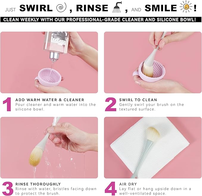 Makeup Brush Cleaner, Tea Tree Oil, Shampoo for Sponges & Puffs, Deep Cleaning, Antibacterial, Conditions Bristles, Gentle, Vegan & Cruelty-Free, Large Value Size, 25.36 fl oz