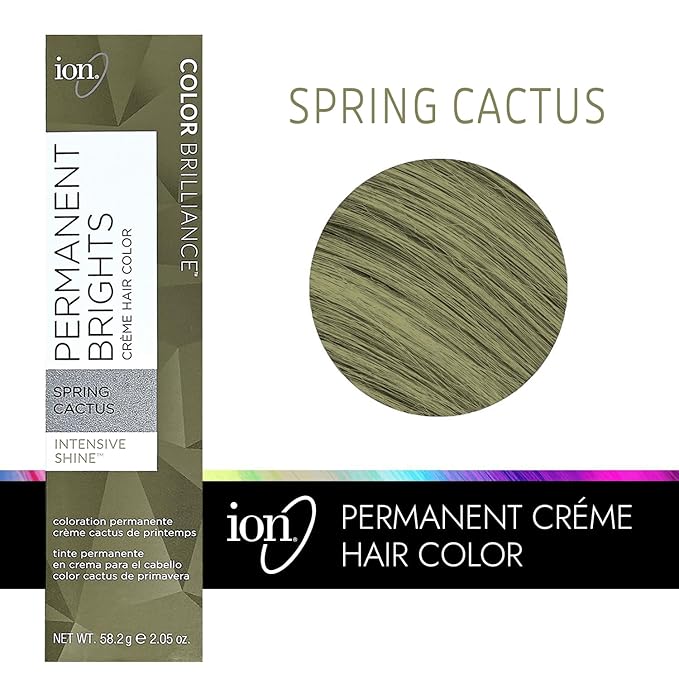 Ion Permanent Brights Creme Hair Color Pastel Spring, Vegan, Cruelty Free, PPD Free, 100% Gray Coverage, Long Lasting, Fade Resistant Color, 2.05 oz