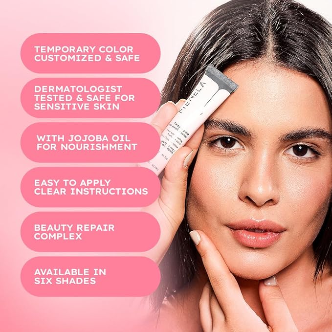 Menela Eyebrow Tint Kit – Professional Brow Color with Jojoba Oil – Includes Oxidizing Cream, Dual-Ended Brush & Mixing Glass – Vegan, Ammonia-Free, Sensitive Skin Safe – 20 ml (Medium Blonde)