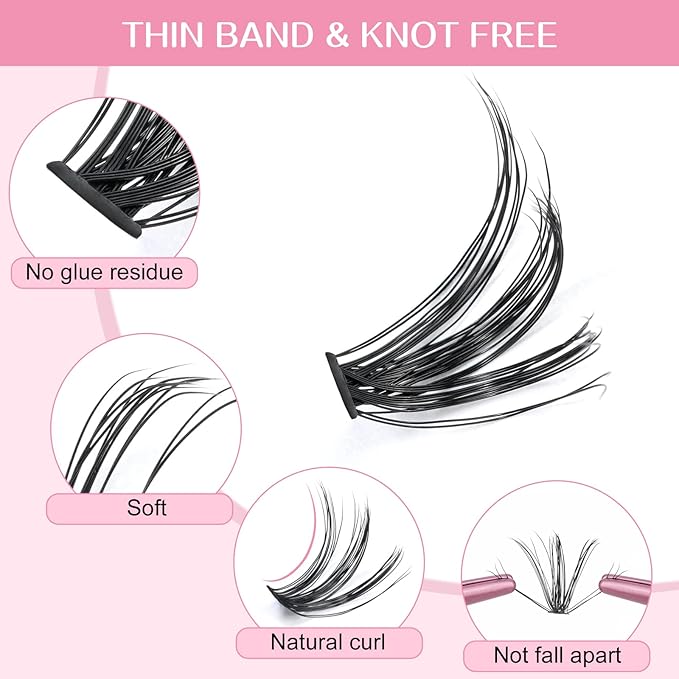 280 Pcs Individual Lashes 40D-C-0.07-12 Cluster Lashes C D Curl Wispy Lashes Bottom Lashes DIY Lashes At Home（40D-C-0.07-12）
