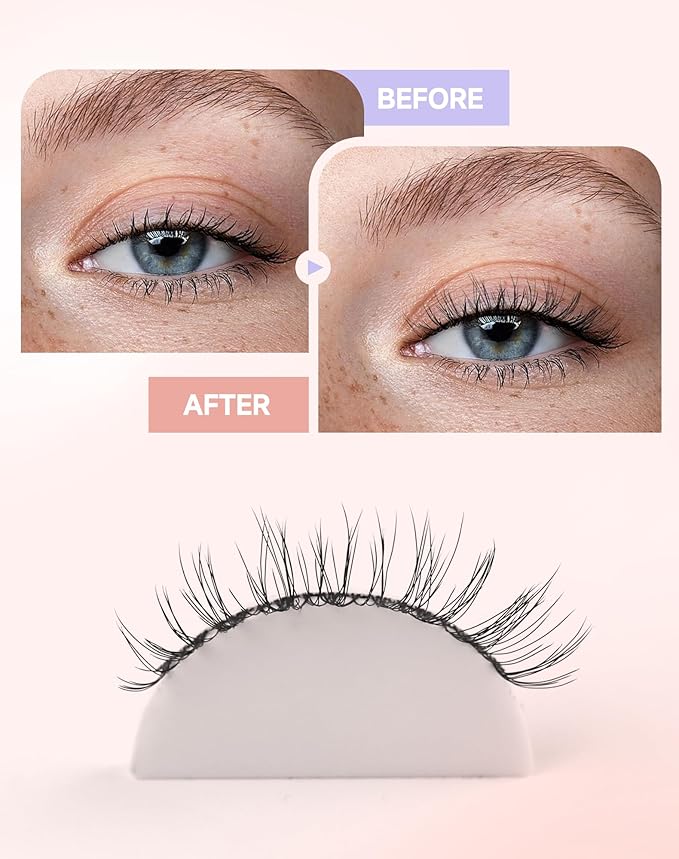 Natural Lashes Natural Eyelashes Natural Look Wispy Lashes Mink Lashes False Eyelashes Fake Eyelashes C Curl Lashes Strip Lashes Bright-04