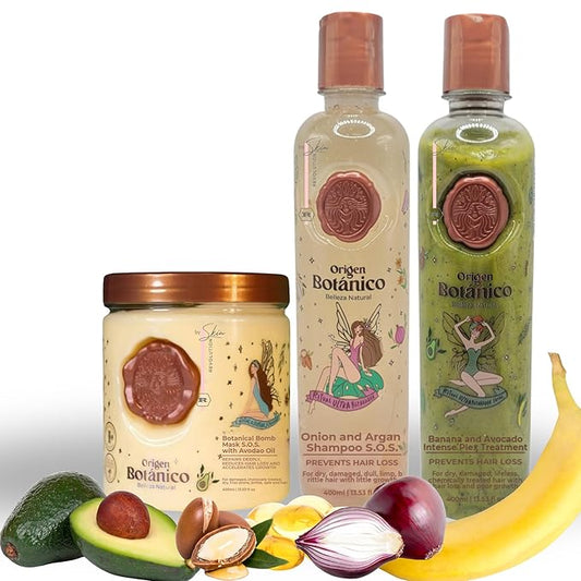 Ritual Botánico Keratina Orgánica | Treatment to Straighten, Repair and Relax Hair | All Natural, Organic & Vegan Ingredients | Product of Colombia (3 Piece Kit-SOS Shampoo)