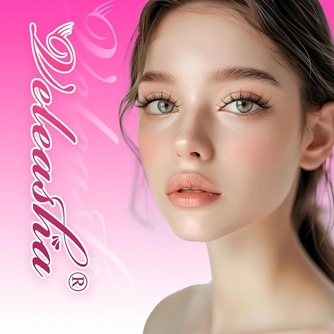Veleasha Lashes Manga Eyelashes Cat Eye Lashes Spiky Eyelash C Curl Lash Wispy Natural Look False Eyelashes with Soft Cotton Band 7 Pairs Pack (Sunny)