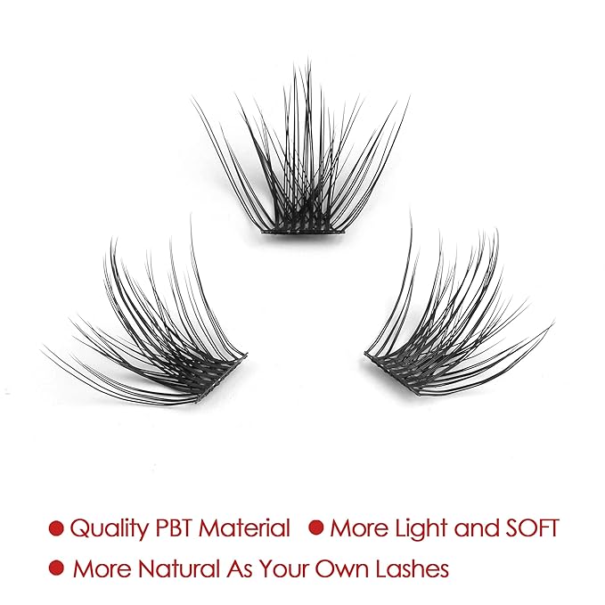 DIY Eyelash Extension, 3D Effect Individual Melt Flare Lash Cluster Natural Lashes Set, Home Eyelash Extension, D curl Lashes Pack 12mm,14mm (16MM-Sparkle)
