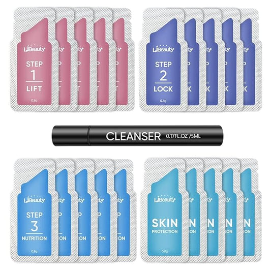 Libeauty Brow Lamination Kit Lash Lift Kit Lasting 8 Weeks Sachet Disposable Upgraded Version Curling Perming Wave Lotion & Liquid Set Home Perm Kit