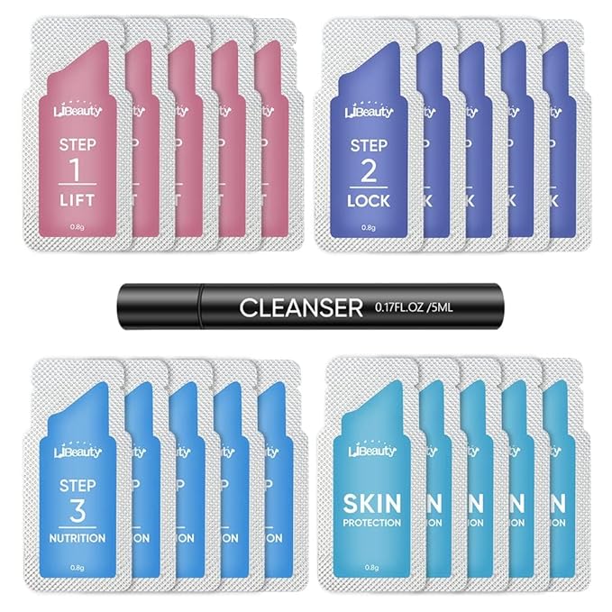 Libeauty Brow Lamination Kit Lash Lift Kit Lasting 8 Weeks Sachet Disposable Upgraded Version Curling Perming Wave Lotion & Liquid Set Home Perm Kit