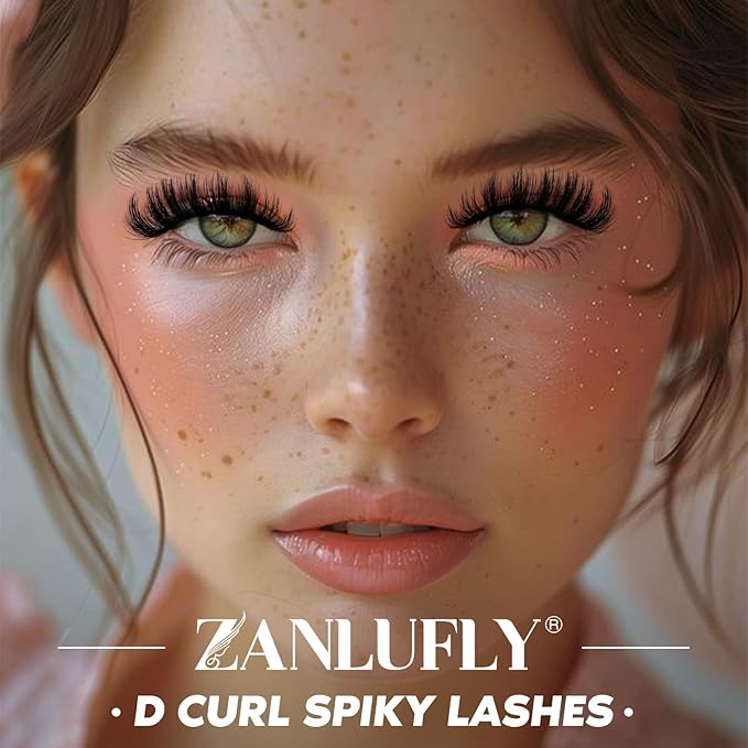 False Eyelashes Volume Russian Strip Lashes D-Curly Cat Eye Lashes Natural Fake Eyelashes Extension Handmade Soft Reusable 14 Pairs Wispy Lashes Pack