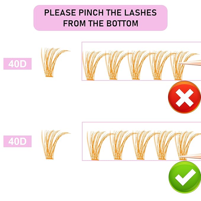 Colored Lash Clusters LAUBESS Orange Colored Eyelash Clusters Wispy Colored Lash Extensions Colorful Lash Clusters Individual Lashes (Orange 40D-0.07D-Mix8-16)