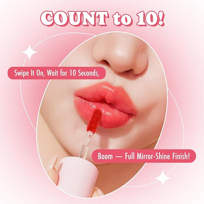 Peach C Jelly Beam Tint - Long Lasting Korean Lip Tint Stain Plumping Jelly Lip Gloss - Lightweight, Moisturizing & Buildable Lip Makeup Jelly Tint Blush with Vitamin E (To Love, 0.07 oz)