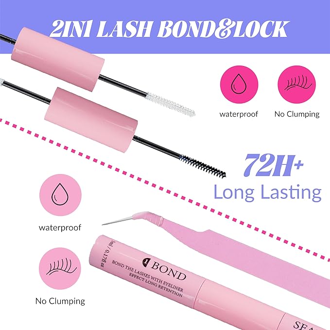 Lash Extensions Cluster DIY Lashes 240pcs 30D 80D 10-16mm Eyelash Clusters Individual Lashes Lash Kit Think Band Lash Kit(30D+80D KIT)
