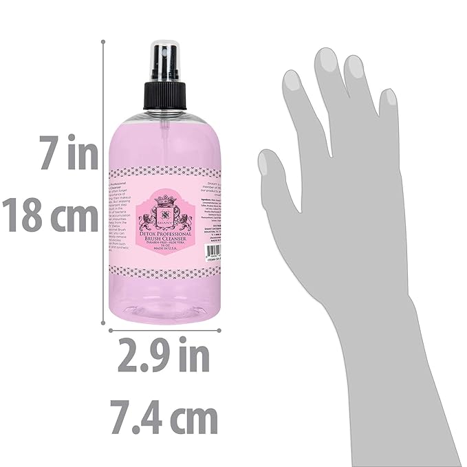 SHANY DETOX Professional Makeup Brush and Sponge Shampoo, Brush Cleanser, Removes dirt, Makeup from brushes and Sponges - Paraben Free, Vegan, Cruelty Free - Instant Dry - 16oz