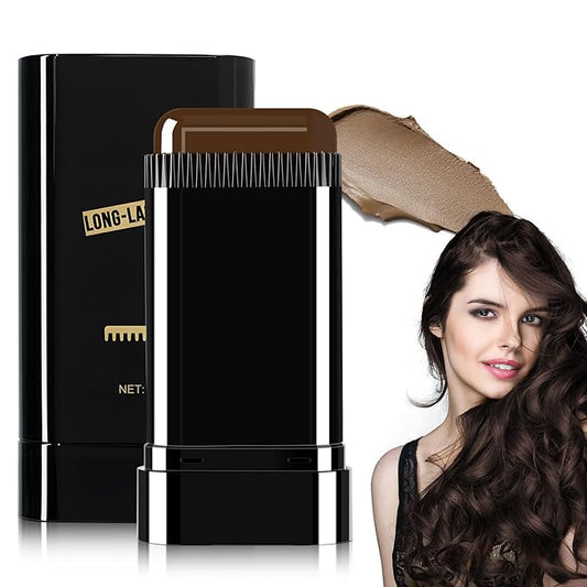 Hair Color Stick,Waterproof and Sweat-Proof Hair Dye Comb,Portable Color Touch-Up Hair Dye Sticks With Comb For Gray Hair Coverage,Cover Gray Hair Color Correction Sticks for Women & Men (Dark-Brown)