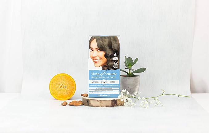 Tints of Nature 4C Medium Ash Brown Permanent Hair Dye, Nourishes Hair and Covers Greys, Ammonia-Free, 4.4 fl oz