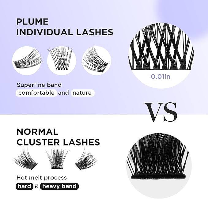 Cluster Lashes Wispy Lash Clusters Soft D+ Curl Eyelash Clusters Russian Lashes Clusters DIY Eyelash Extensions at Home,Thin Bank MIX (703)