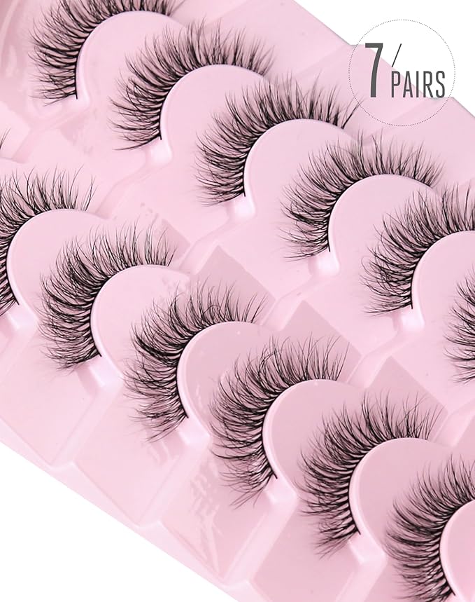 Onlyall Lashes Wispy False Eyelashes Mink Lashes Natural Look Eyelashes Wispy Fake Eyelashes Natural Lashes Fake Eye Lashes 12mm Lashes D23