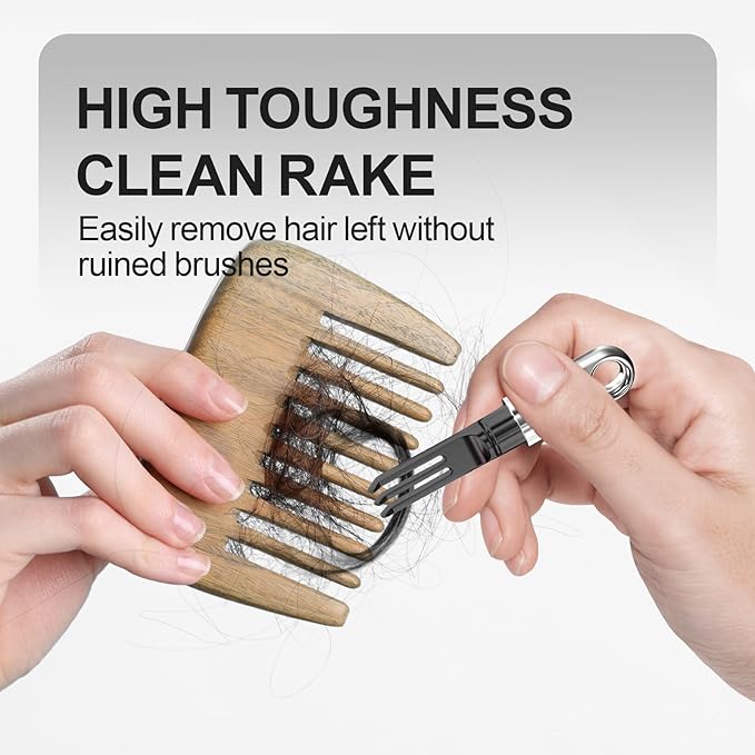 Hair Brush Comb Cleaning Tool Comb,2-in-1 Hair Brush Cleaner Tool, Portable Remover Rake for Removing Hair Dust, Home and Salon Use(Pink)