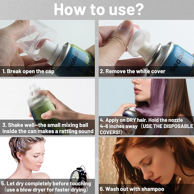 Pink Hair Spray, Temporary Hair Color Spray for Women Men– Safe Non Sticky Washable One Day Hair Dye Spray, Disposable Accessories Included, for Halloween Cosplay Party DIY Costume Pet Fun