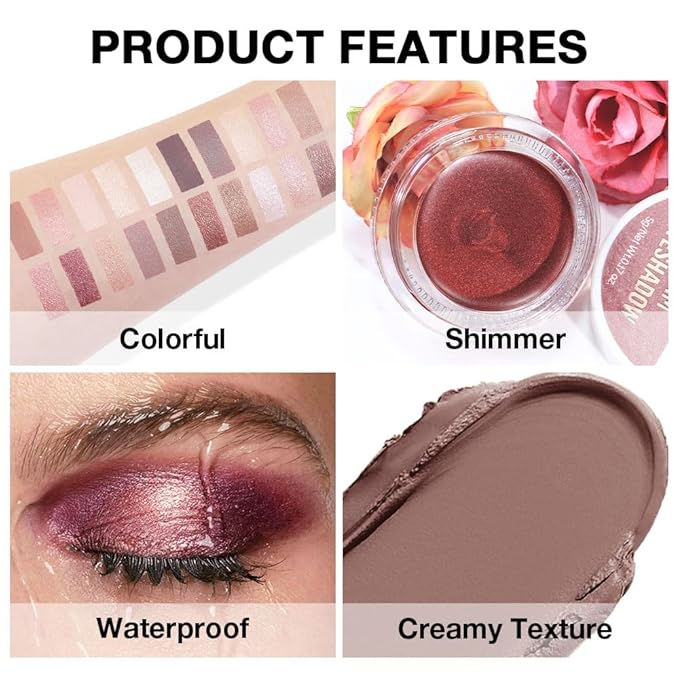 Single Cream Stone Matte Eyeshadow Palette Makeup, Natural Single Mini Instant Holographic Eyeshadow For Women, Sombras Crema Para Ojos, Talc, Paraben & Cruelty Free, 22