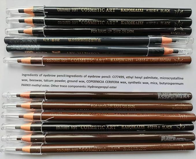 Eyebrow Pencils Brow Pencil Set For Marking, Filling And Outlining, Tattoo Makeup And Microblading Supplies Kit-Permanent Eye Brow Liners In, 12Pcs 5Colors(4Black6Brown2Gray）(Multicolor)