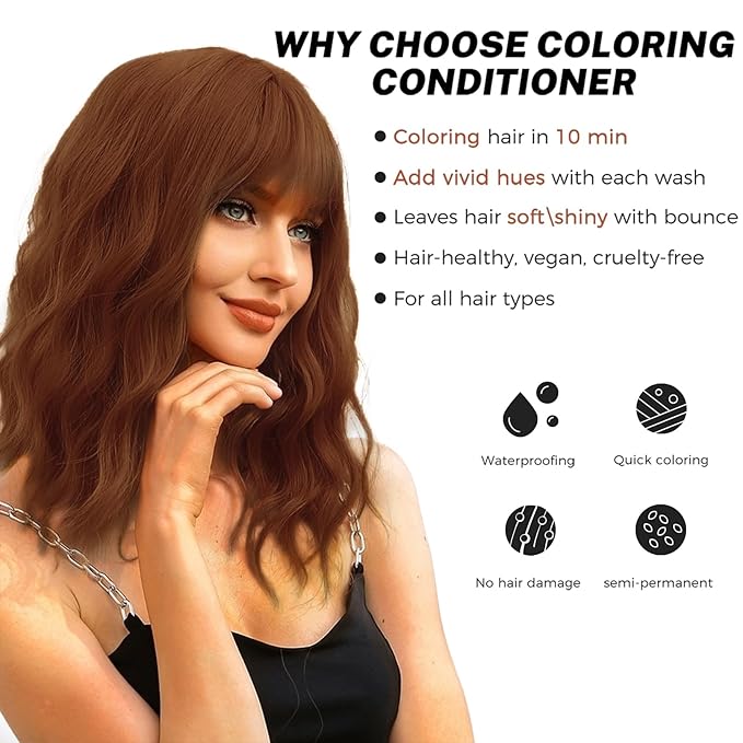 SOVONCARE Hair Color Depositing Conditioner, Light Copper, Semi Permanent Hair Dye 5.28 OZ
