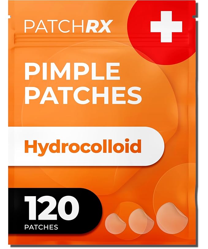 Acne Patches (120 Count) with Tea Tree Oil, Hydrocolloid Pimple Patches for Face - Zit Patch Acne Dots - Cystic Acne Patches Treatment - Pimple Patch with 3 Size Acne Stickers