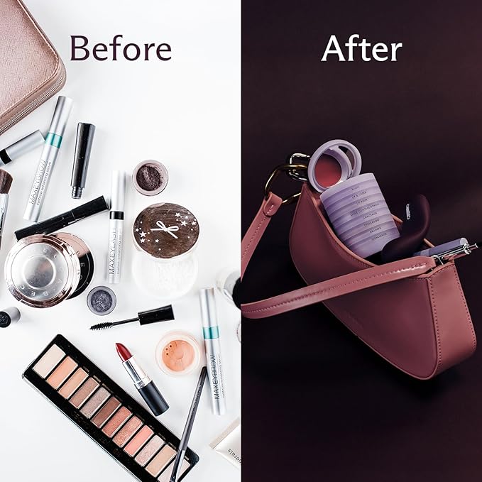 Subtl Staks 4-in-1 Travel Makeup Kit by Subtl Beauty - Eyeshadow Duo, Shine Control Powder, Cream Highlighter, Lip and Cheek - Includes Mirror Lid and Mini Brush - Stackable Makeup Designed for Travel