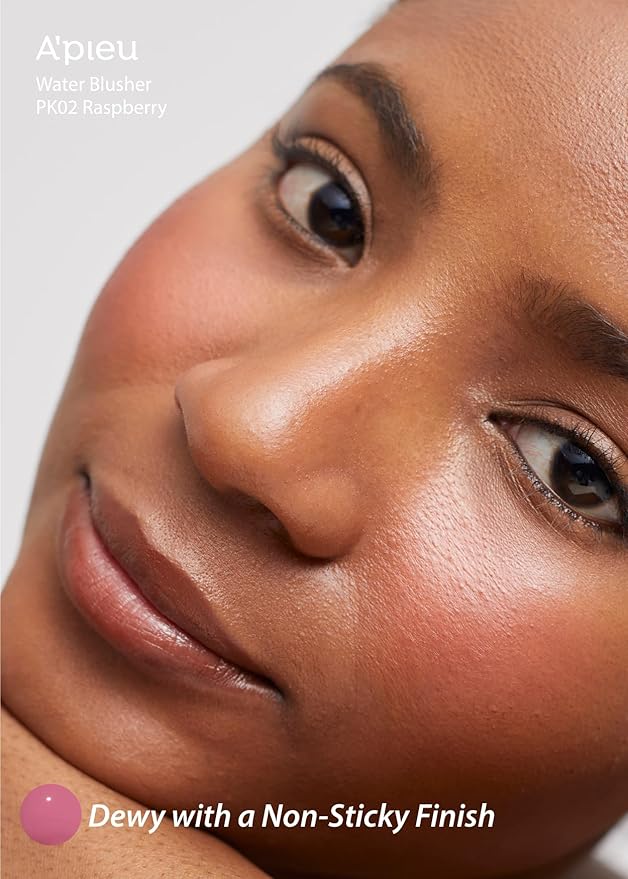 A'PIEU Juicy-Pang Water Blusher [PK02] – Fruity Liquid Blush for Cheeks, Buildable & Blendable Color, Hydrating Dewy Finish with Fruit Extract Blend & Rose Flower Water, 0.31 fl oz