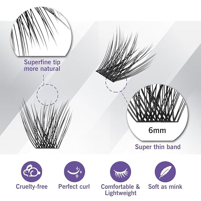 Fluffy Lash Clusters, 156 Lightweight Clusters Individual lashes, 8-14mm Individual Lashes DIY Cluster Lashes Extension Soft Comfortable False Eyelashes (Fluffy-Mixed)