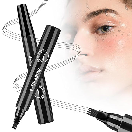 Microblading Eyebrow Pencils for Women, 2026 New 3D Brow Tattoo Pen for Natural Looking Eyebrows, Long Lasting Waterproof Eyebrow Pen with Fine Tip Brow Makeup (Black)