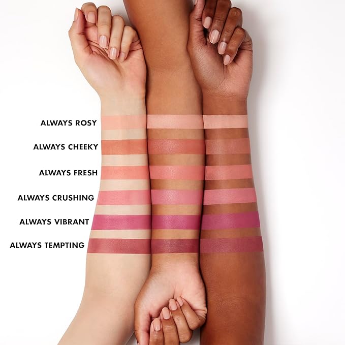 e.l.f. Primer-Infused Matte Blush, Long-Lasting, Lightweight & Buildable Powder Blush, Delivers A Matte Finish, Vegan & Cruelty-Free, Always Tempting