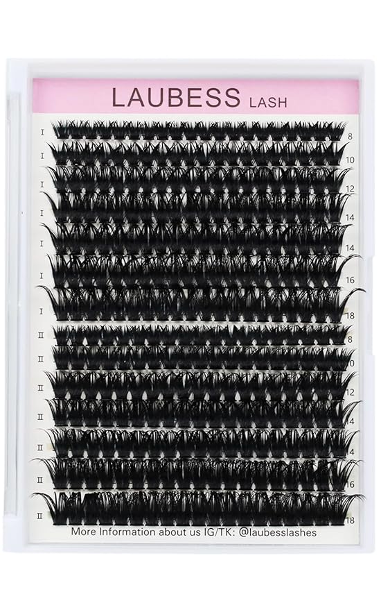 Eyelash Clusters LAUBESS Lash Clusters Individual Lashes Cluster Eyelash Extensions DIY at Home Waterproof Cluster Lashes (60D/80D-0.07D-8-18)
