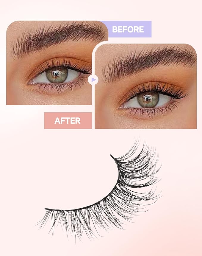 Natural Lashes Natural Eyelashes Natural Look Wispy Lashes Mink Lashes False Eyelashes Fake Eyelashes C Curl Lashes Strip Lashes Pure-05
