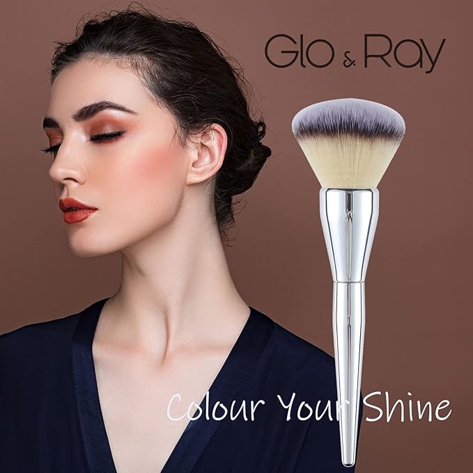 GLORAY Powder Brush Large Foundation Brush for Pressed Powder Fluffy Kabuki Makeup Brushes Perfect For Buffing,Stippling,Blending Liquid,Cream and Flawless Setting Powder Contour Face Brush