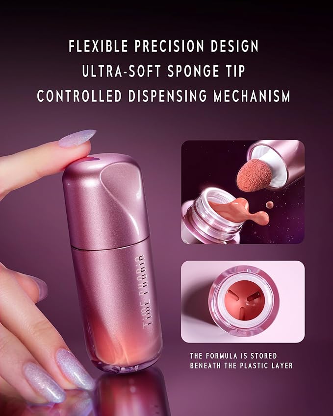 Liquid Blush Makeup for Cheeks, Natural Matte Finish, Blush Tint Stick, Multi-Use, Long-Lasting Lip & Cheek Makeup, Lightweight (01 SERENE PEACE)