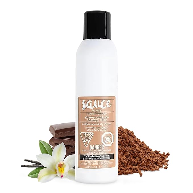 SAUCE BEAUTY Dry Shampoo - Vanilla, Dry Powder Spray for All Hair Colors & Types - Moisturizing, Conditioning & Deodorizing Hair Care Product - 5.2 Oz