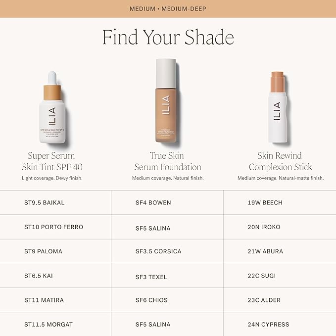 ILIA - Skin Rewind Complexion Stick - Foundation + Concealer + Skincare | Non-Toxic, Vegan, Cruelty-Free, Clean Makeup (24N - Cypress, 0.35 oz | 10 g)