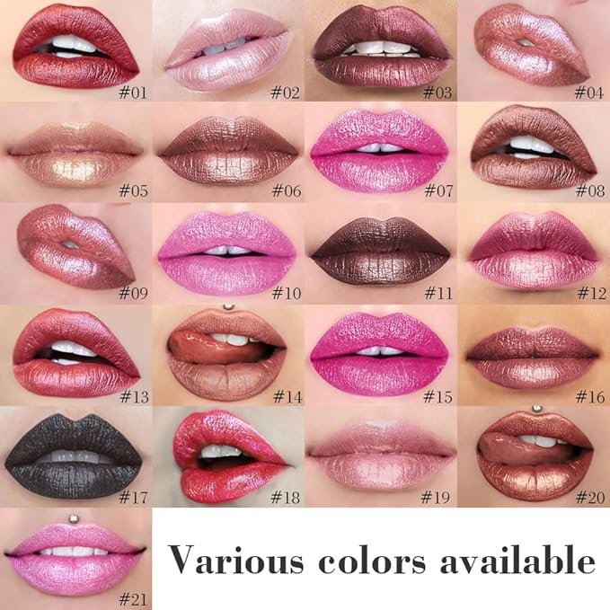 Kaely 2-in-1 Light Pink Metallic Lipstick and Lip Liner, Shimmer Liquid Metallic Lipsticks for Women, Glitter Lip Gloss Stain Long Lasting Waterproof Smudge Proof 24 Hour, Vegan Makeup, 02